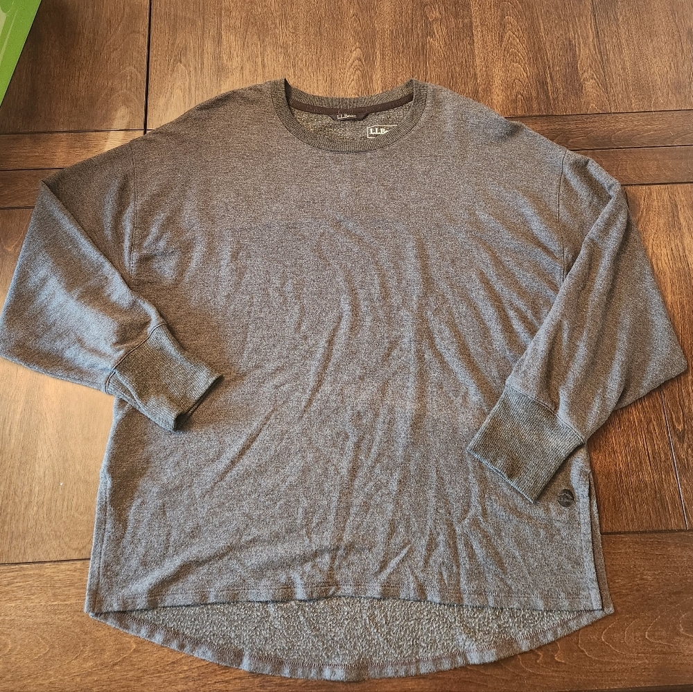LL Bean Women's Yoga Exercise Pullover Sweater Oversized Size Small Hiking